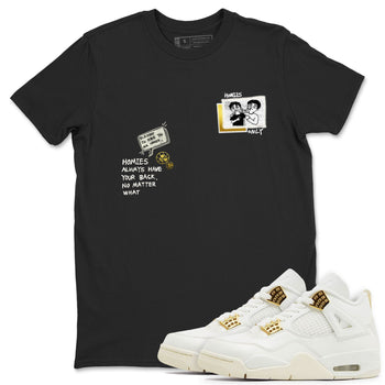 Air Jordan 4 WMNS Sail shirt to match jordans Homies Only sneaker tees 4s Sail SNRT Sneaker Release Tees unisex cotton Black 1 crew neck shirt