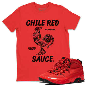 Jordan 9 Chile Red Sneaker Match Tees Hot Sauce Sneaker Tees Jordan 9 Chile Red Sneaker Release Tees Unisex Shirts