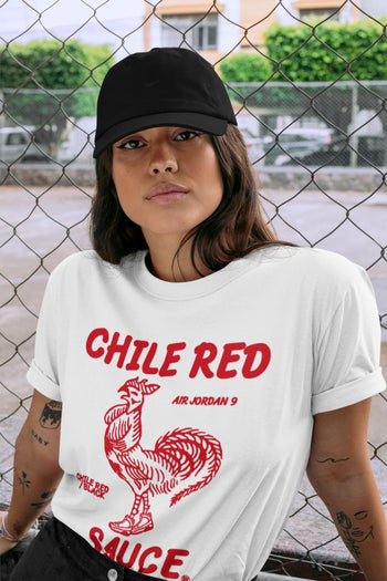 Jordan 9 Chile Red Sneaker Match Tees Hot Sauce Sneaker Tees Jordan 9 Chile Red Sneaker Release Tees Unisex Shirts