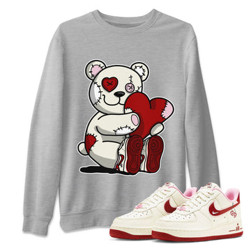 Air Force 1 Valentines Day Sneaker Match Tees Hugging Bear Sneaker Tees Air Force 1 Valentines Day Sneaker Release Tees Unisex Shirts