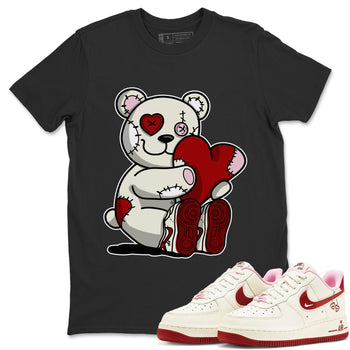 Air Force 1 Valentines Day Sneaker Match Tees Hugging Bear Sneaker Tees Air Force 1 Valentines Day Sneaker Release Tees Unisex Shirts