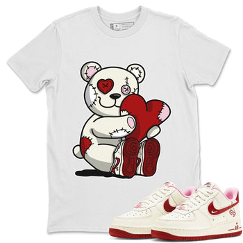 Air Force 1 Valentines Day Sneaker Match Tees Hugging Bear Sneaker Tees Air Force 1 Valentines Day Sneaker Release Tees Unisex Shirts