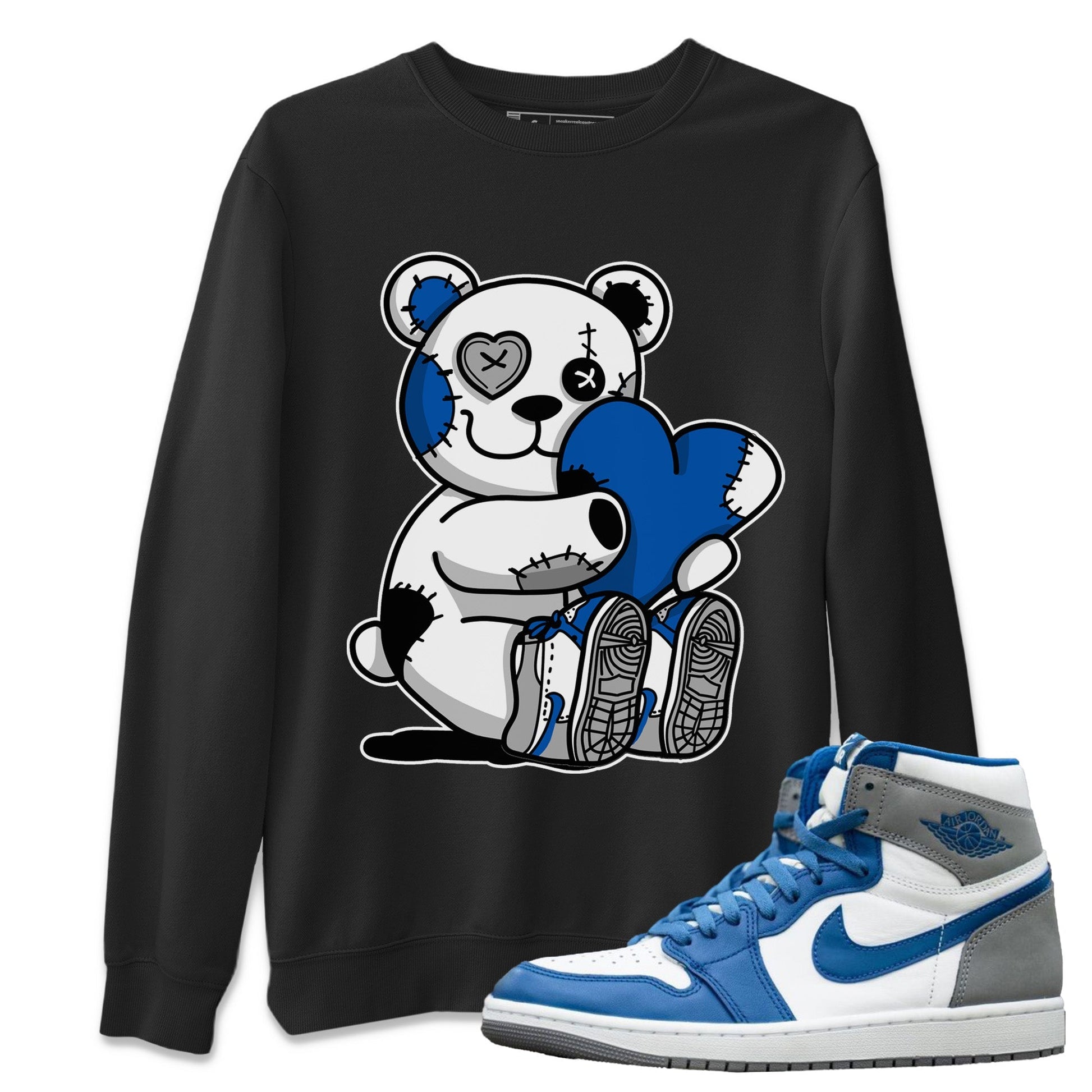 Jordan 1 True Blue Sneaker Match Tees Hugging Bear Sneaker Tees Jordan 1 True Blue Sneaker Release Tees Unisex Shirts