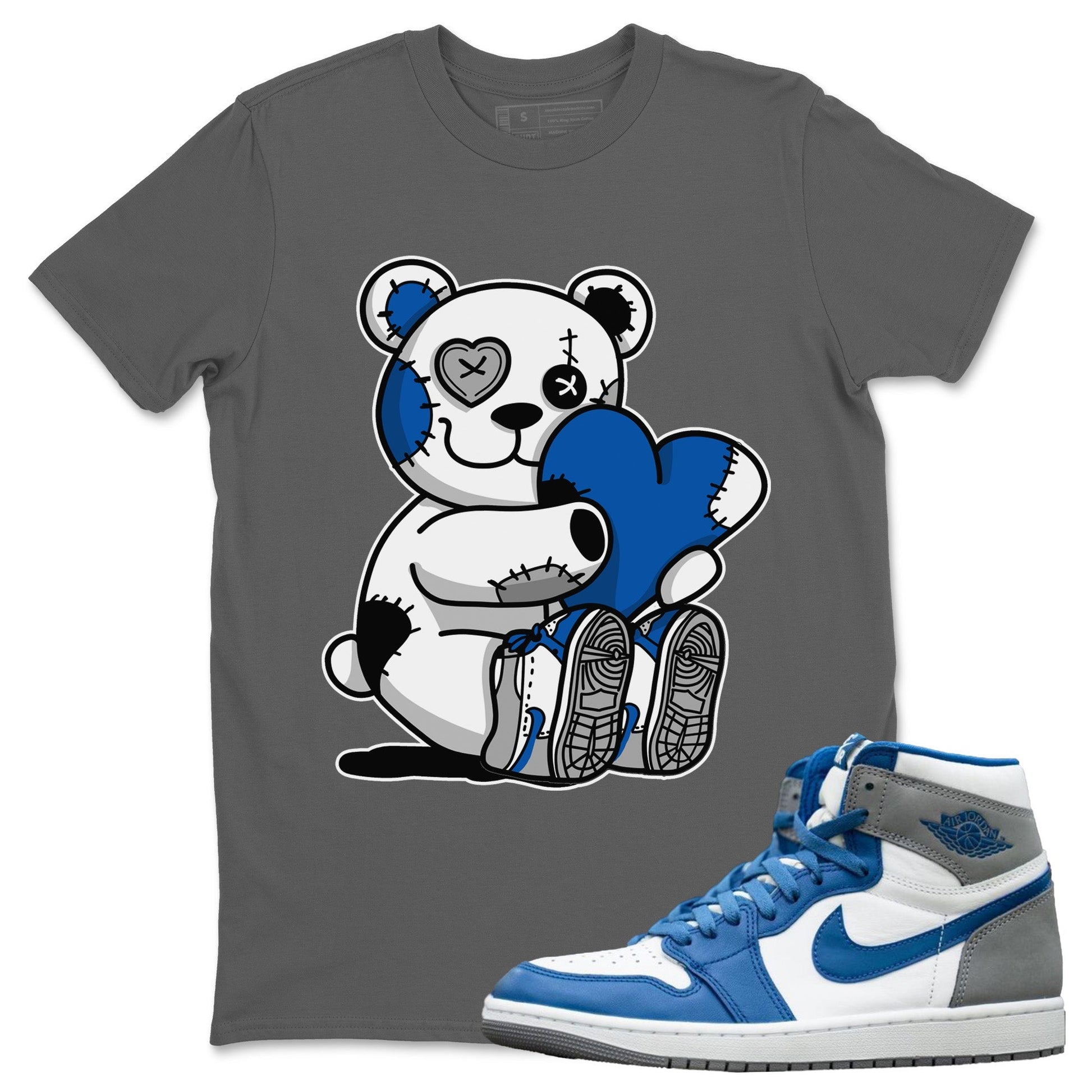 Jordan 1 True Blue Sneaker Match Tees Hugging Bear Sneaker Tees Jordan 1 True Blue Sneaker Release Tees Unisex Shirts