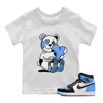 Air Jordan 1 Retro High OG UNC Toe shirt to match jordans Hugging Bear sneaker tees UNC Toe 1s SNRT Sneaker Release Tees Baby Toddler White 1 T-Shirt