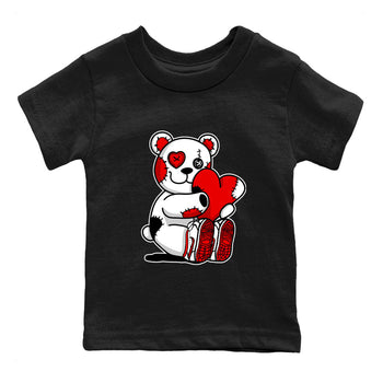 Air Jordan 1 University Red shirt to match jordans Hugging Bear sneaker tees Jordan 1 Low University Red SNRT Sneaker Release Tees Baby Toddler Black 2 T-Shirt