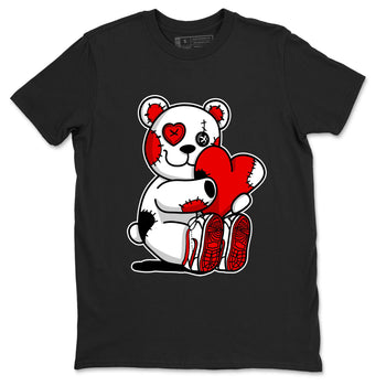 Air Jordan 1 University Red shirt to match jordans Hugging Bear sneaker tees Jordan 1 Low University Red SNRT Sneaker Release Tees Crew Neck Casual Unisex Black 2 T-Shirt