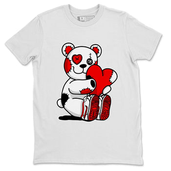 Air Jordan 1 University Red shirt to match jordans Hugging Bear sneaker tees Jordan 1 Low University Red SNRT Sneaker Release Tees Crew Neck Casual Unisex White 2 T-Shirt