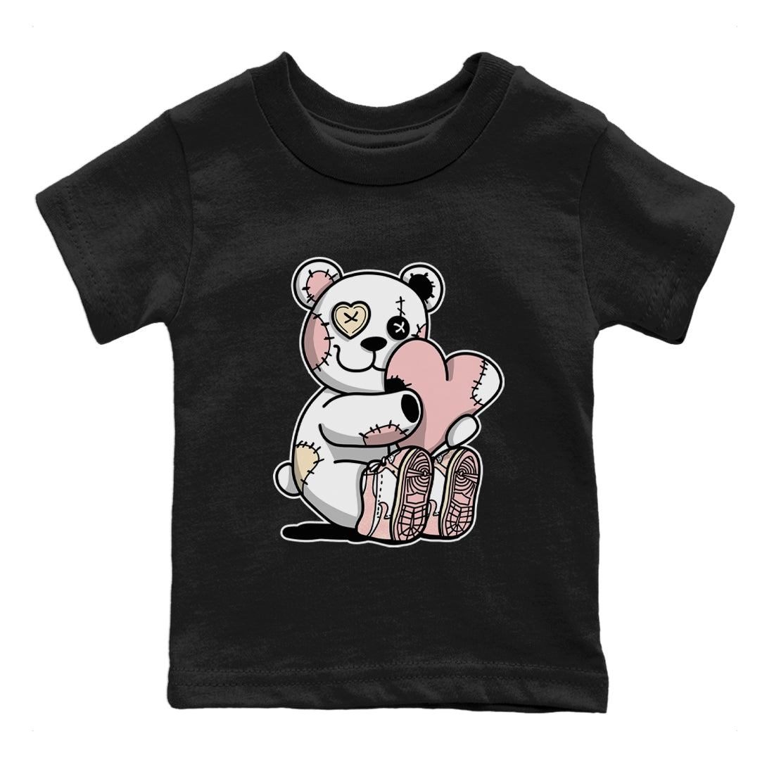 Air Jordan 1 Washed Pink Sneaker Match Tees Hugging Bear Sneaker Tees Air Jordan 1 WMNS Washed Pink Tees Kids Shirts Black 2