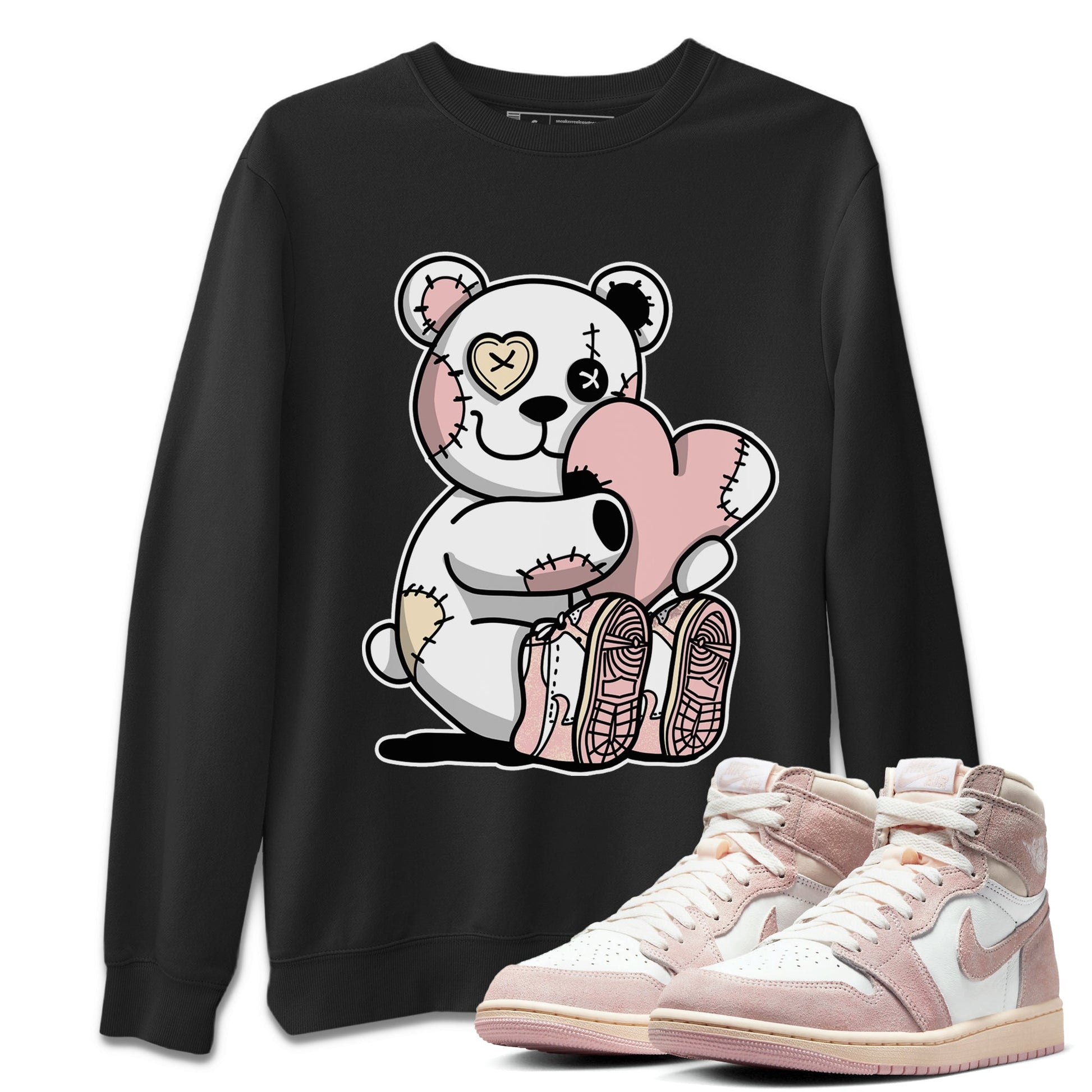 Air Jordan 1 Washed Pink Sneaker Match Tees Hugging Bear Sneaker Tees Air Jordan 1 WMNS Washed Pink Tees Unisex Shirts Black 1