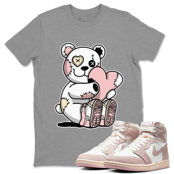 Air Jordan 1 Washed Pink Sneaker Match Tees Hugging Bear Sneaker Tees Air Jordan 1 WMNS Washed Pink Tees Unisex Shirts Heather Grey 1
