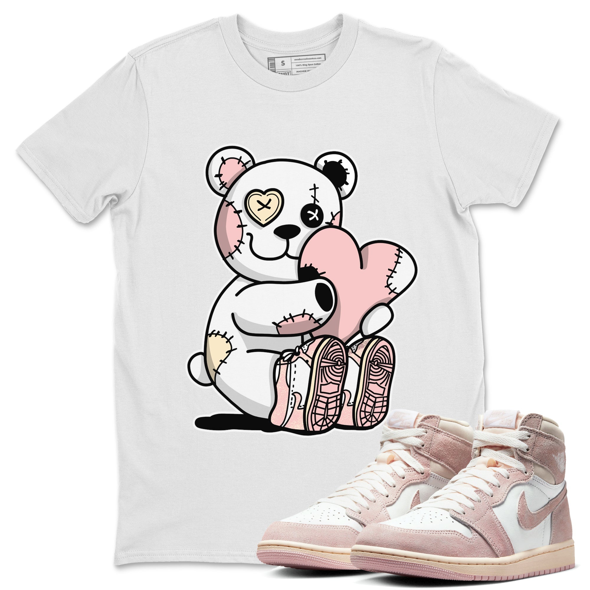Air Jordan 1 Washed Pink Sneaker Match Tees Hugging Bear Sneaker Tees Air Jordan 1 WMNS Washed Pink Tees Unisex Shirts White 1