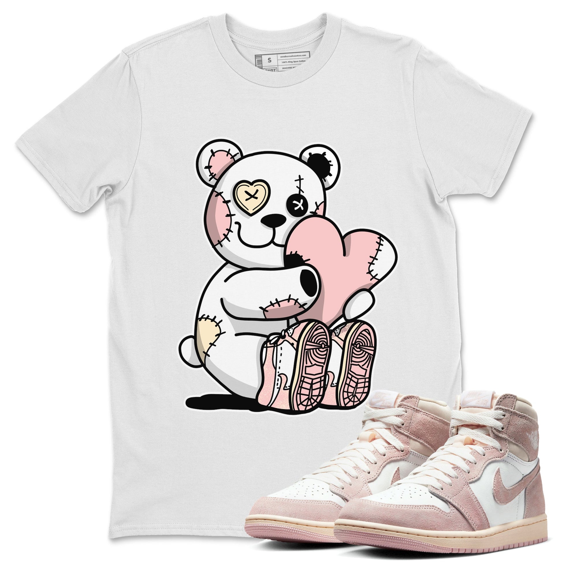 Air Jordan 1 Washed Pink Sneaker Match Tees Hugging Bear Sneaker Tees Air Jordan 1 WMNS Washed Pink Tees Unisex Shirts White 1