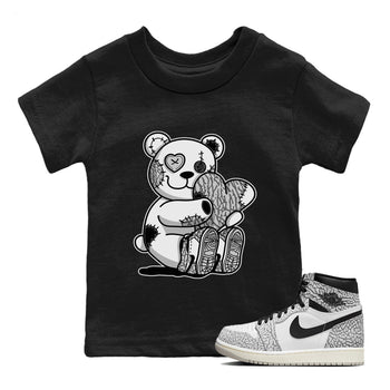 Jordan 1 White Cement Sneaker Match Tees Hugging Bear Sneaker Tees Jordan 1 White Cement Sneaker Release Tees Kids Shirts