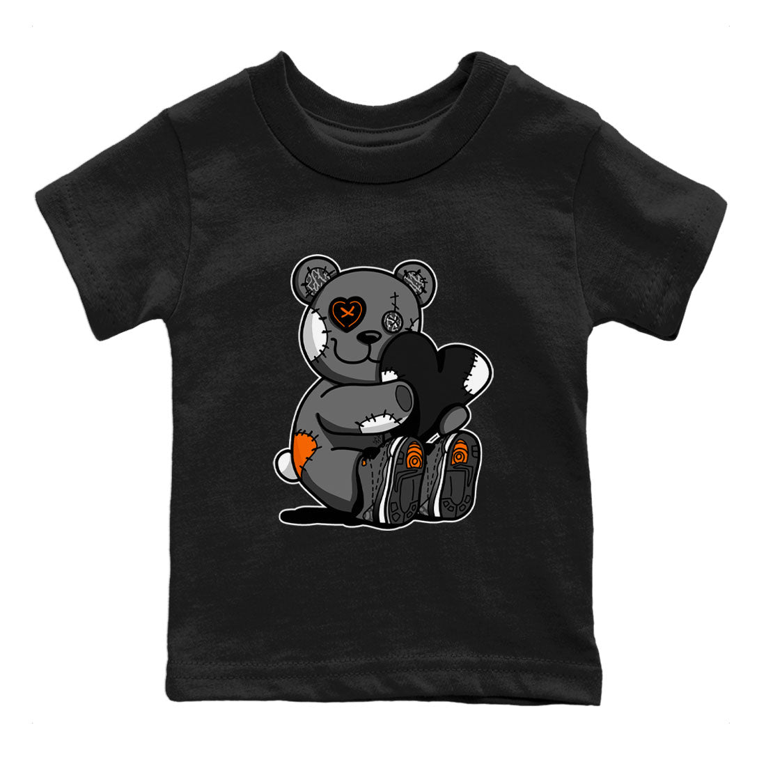Air Jordan 3 Fear shirt to match jordans Hugging Bear sneaker tees Air Jordan 3 Retro Fear SNRT Sneaker Release Tees Crew Neck T-ShirtBaby Toddler Black 2 T-Shirt