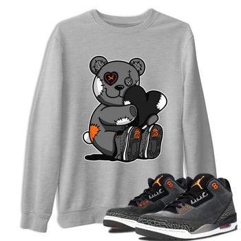 Air Jordan 3 Fear shirt to match jordans Hugging Bear sneaker tees Air Jordan 3 Retro Fear SNRT Sneaker Release Tees Crew Neck T-ShirtUnisex Heather Grey 1 T-Shirt