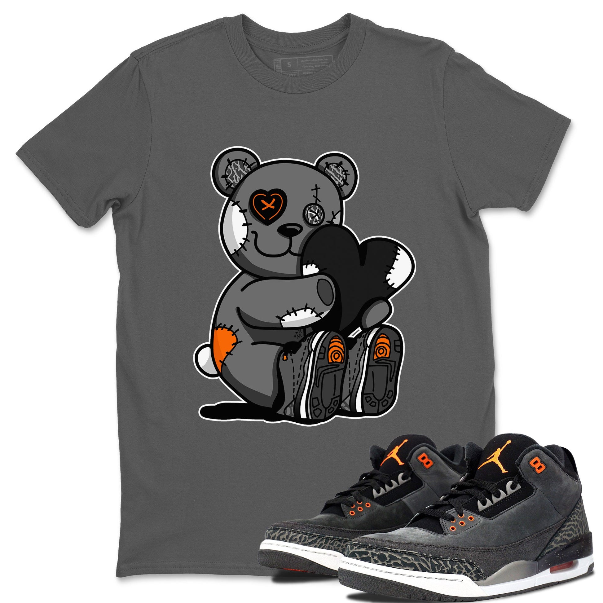 Air Jordan 3 Fear shirt to match jordans Hugging Bear sneaker tees Air Jordan 3 Retro Fear SNRT Sneaker Release Tees Crew Neck T-ShirtUnisex Cool Grey 1 T-Shirt