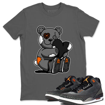 Air Jordan 3 Fear shirt to match jordans Hugging Bear sneaker tees Air Jordan 3 Retro Fear SNRT Sneaker Release Tees Crew Neck T-ShirtUnisex Cool Grey 1 T-Shirt