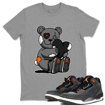 Air Jordan 3 Fear shirt to match jordans Hugging Bear sneaker tees Air Jordan 3 Retro Fear SNRT Sneaker Release Tees Crew Neck T-ShirtUnisex Heather Grey 1 T-Shirt
