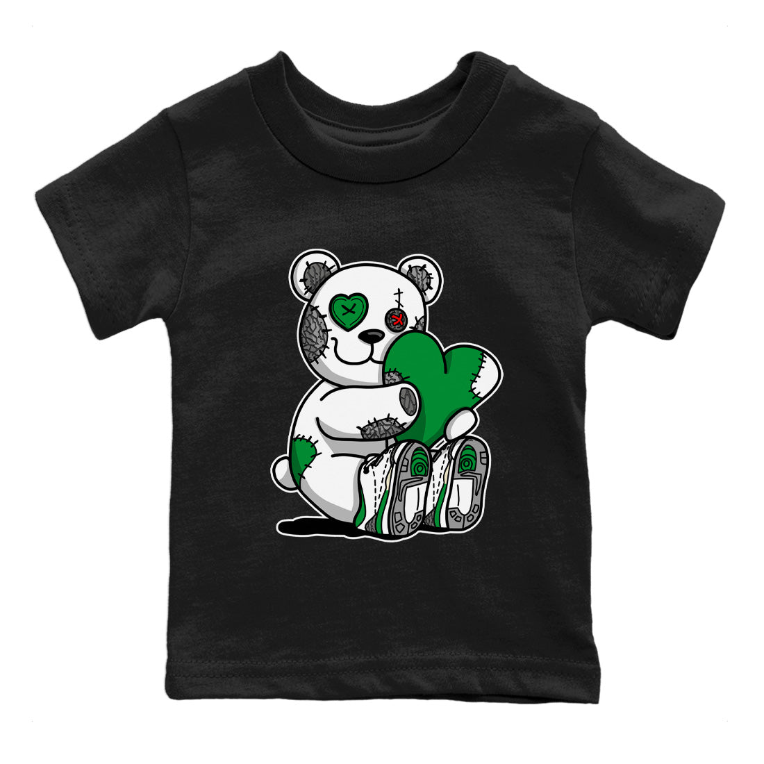 Air Jordan 3 Lucky Green Sneaker Match Tees Hugging Bear Sneaker Tees Jordan 3 Retro Lucky Green Sneaker Release Tees Kids Shirts Black 2