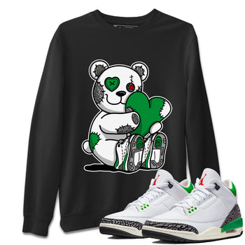 Air Jordan 3 Lucky Green Sneaker Match Tees Hugging Bear Sneaker Tees Jordan 3 Retro Lucky Green Sneaker Release Tees Unisex Shirts Black 1