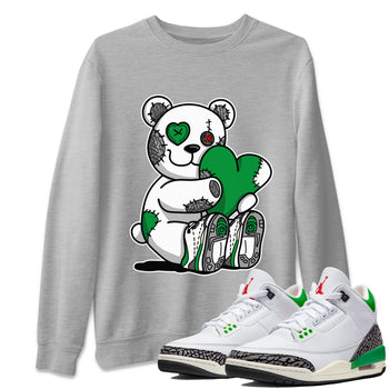 Air Jordan 3 Lucky Green Sneaker Match Tees Hugging Bear Sneaker Tees Jordan 3 Retro Lucky Green Sneaker Release Tees Unisex Shirts Heather Grey 1