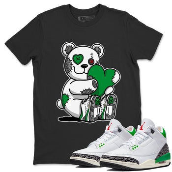 Air Jordan 3 Lucky Green Sneaker Match Tees Hugging Bear Sneaker Tees Jordan 3 Retro Lucky Green Sneaker Release Tees Unisex Shirts Black 1