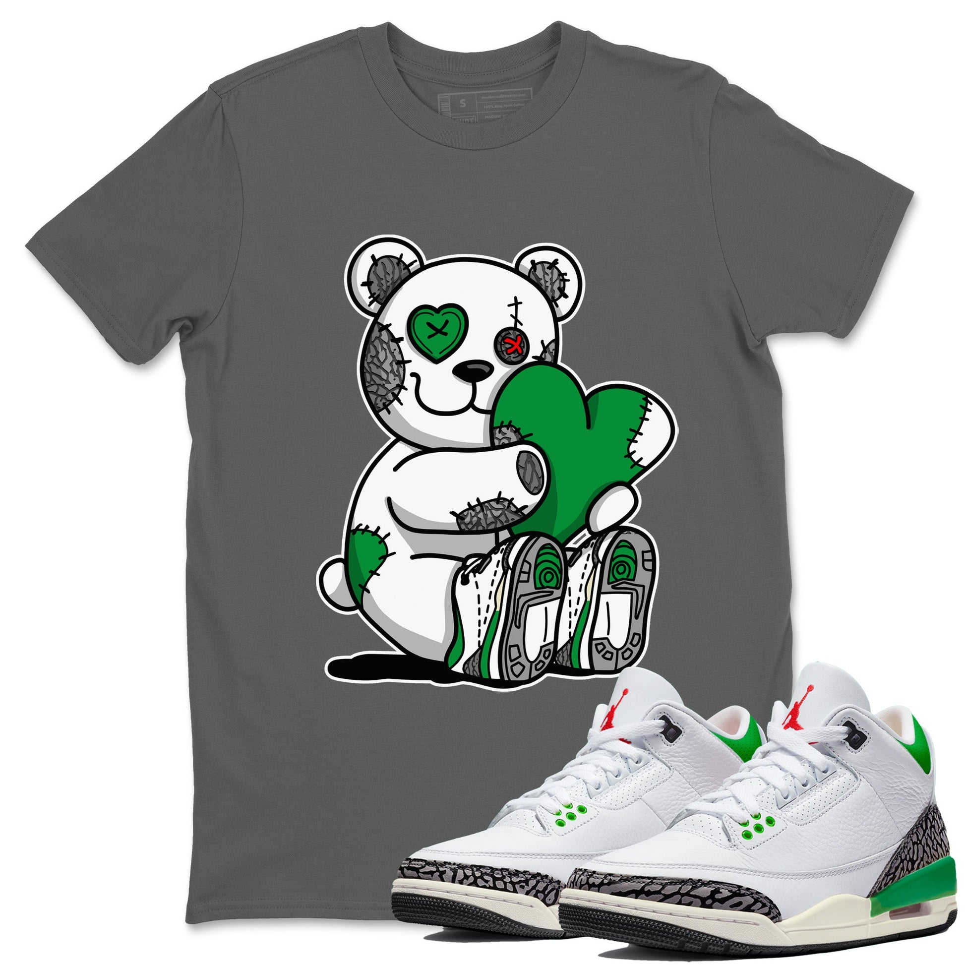 Air Jordan 3 Lucky Green Sneaker Match Tees Hugging Bear Sneaker Tees Jordan 3 Retro Lucky Green Sneaker Release Tees Unisex Shirts Cool Grey 1