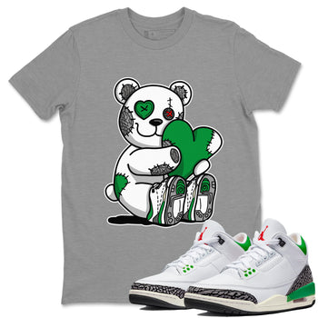 Air Jordan 3 Lucky Green Sneaker Match Tees Hugging Bear Sneaker Tees Jordan 3 Retro Lucky Green Sneaker Release Tees Unisex Shirts Heather Grey 1