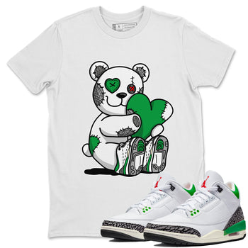 Air Jordan 3 Lucky Green Sneaker Match Tees Hugging Bear Sneaker Tees Jordan 3 Retro Lucky Green Sneaker Release Tees Unisex Shirts White 1