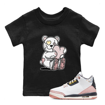 Air Jordan 3 GS Vintage Floral shirt to match jordans Hugging Bear sneaker tees 3s Vintage Floral SNRT sneaker release tees baby toddler Black 1 cotton Shirt