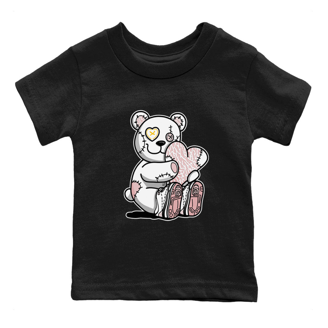 Air Jordan 3 GS Vintage Floral shirt to match jordans Hugging Bear sneaker tees 3s Vintage Floral SNRT sneaker release tees baby toddler Black 2 cotton Shirt