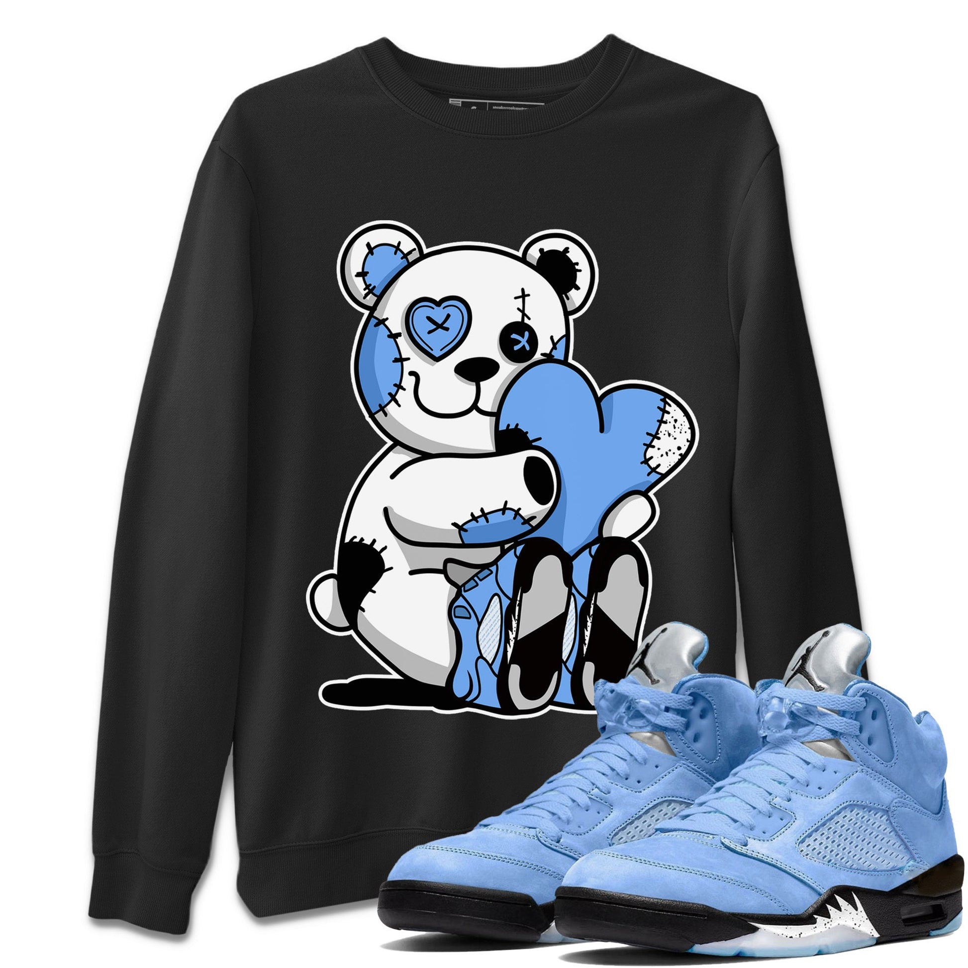 Jordan 5 UNC Jordan Shirts Hugging Bear Sneaker Tees Air Jordan 5 UNC SNRT Sneaker Tees Unisex Shirts Black 1