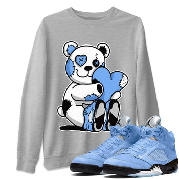 Jordan 5 UNC Jordan Shirts Hugging Bear Sneaker Tees Air Jordan 5 UNC SNRT Sneaker Tees Unisex Shirts Heather Grey 1