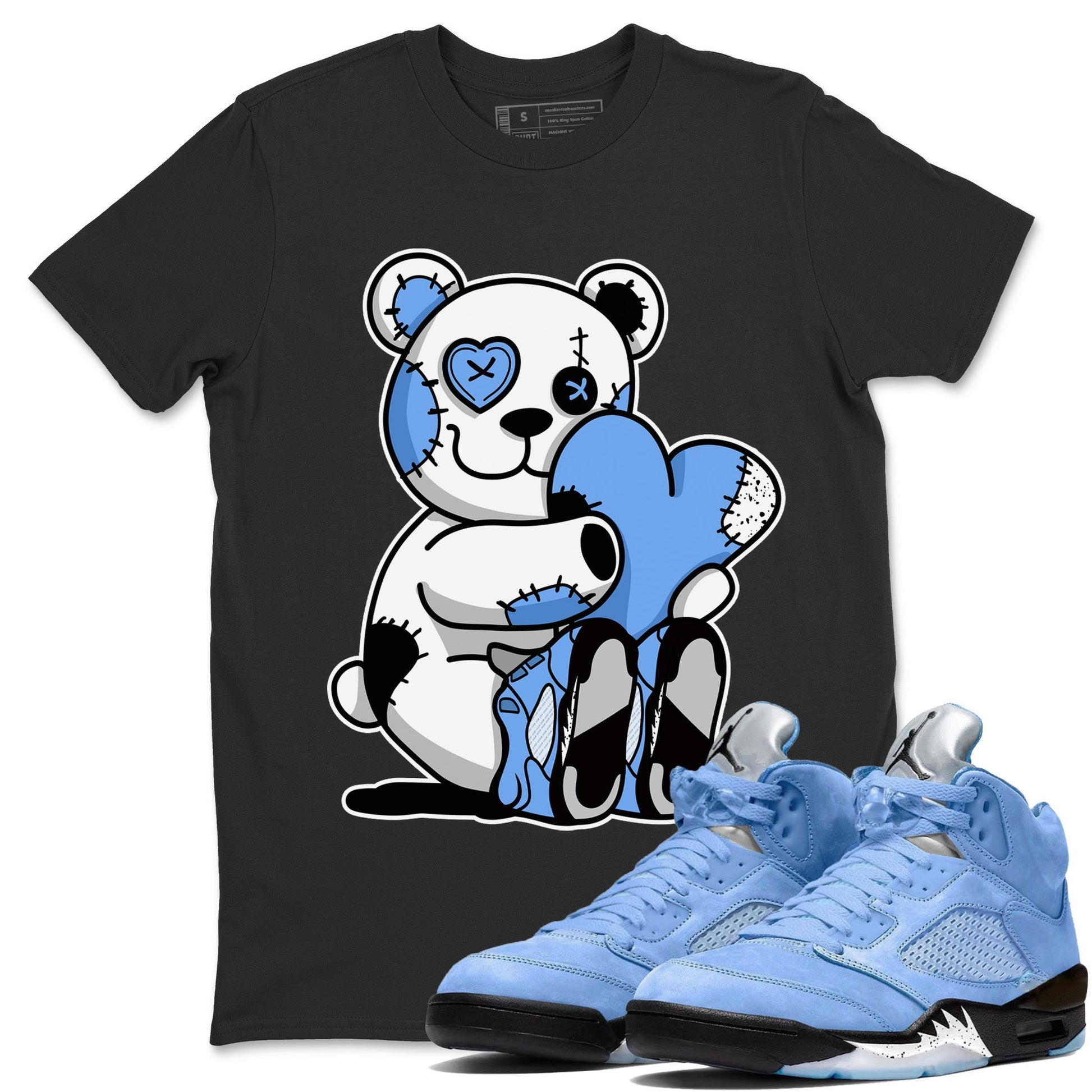 Jordan 5 UNC Jordan Shirts Hugging Bear Sneaker Tees Air Jordan 5 UNC SNRT Sneaker Tees Unisex Shirts Black 1