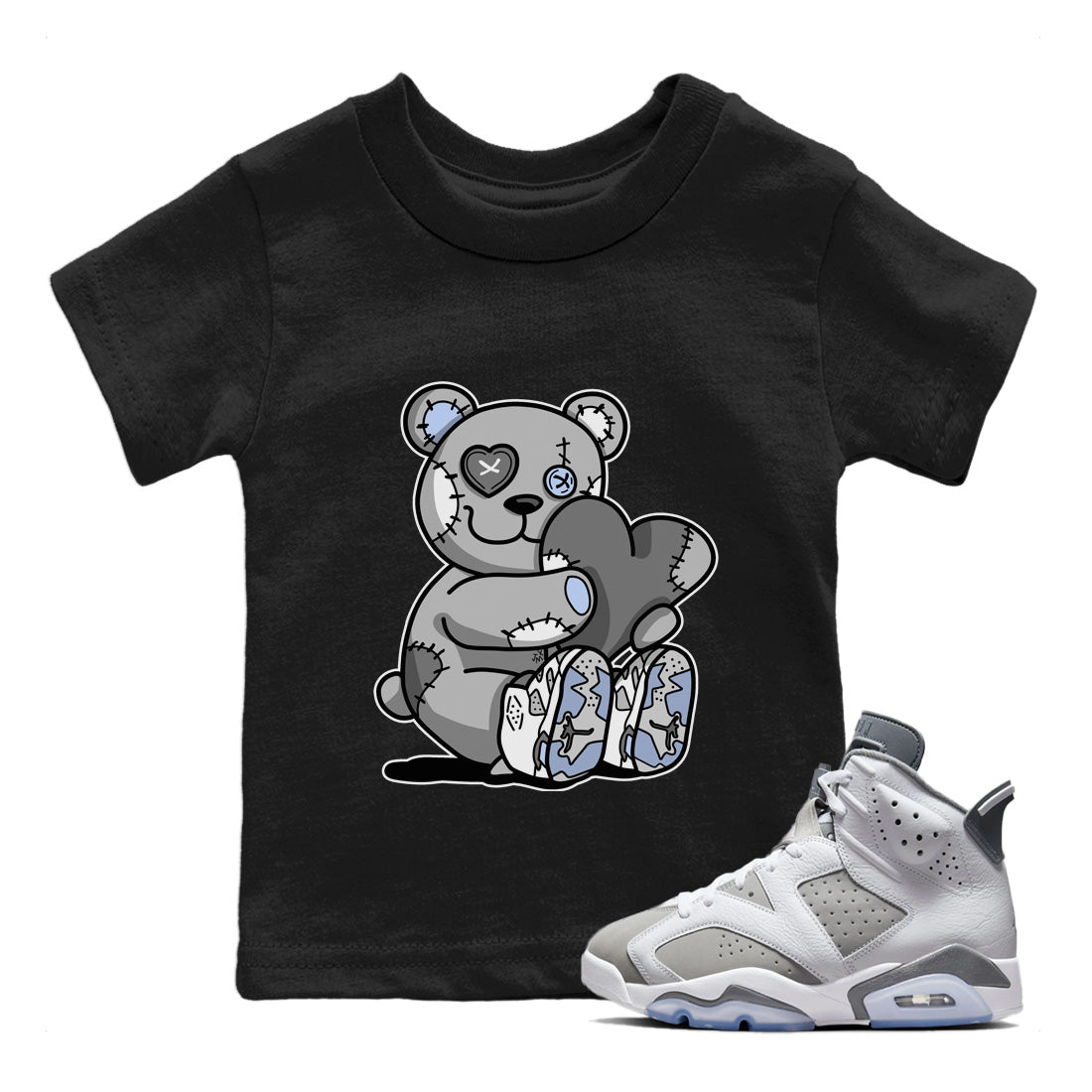 Jordan 6 Cool Grey Sneaker Match Tees Hugging Bear Sneaker Tees Jordan 6 Cool Grey Sneaker Release Tees Kids Shirts