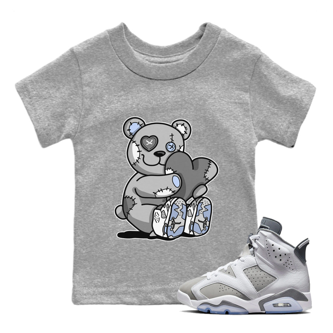 Jordan 6 Cool Grey Sneaker Match Tees Hugging Bear Sneaker Tees Jordan 6 Cool Grey Sneaker Release Tees Kids Shirts