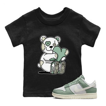 Dunk Low Mica Green Shirts Hugging Bear Sneaker Tees Dunk Mica Green Sneaker Release Tees Kids Shirts Black 1