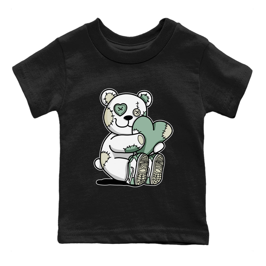 Dunk Low Mica Green Shirts Hugging Bear Sneaker Tees Dunk Mica Green Sneaker Release Tees Kids Shirts Black 2
