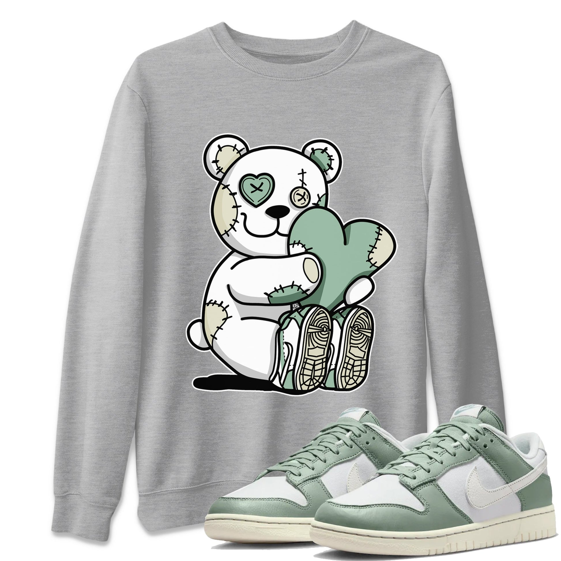 Dunk Low Mica Green Shirts Hugging Bear Sneaker Tees Dunk Mica Green Sneaker Release Tees Unisex Shirts Heather Grey 1