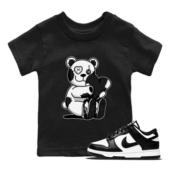 Dunk Panda Sneaker Match Tees Hugging Bear Sneaker Tees Dunk Low Panda Dunks Black White SNRT Sneaker Release Tees Kids and Baby Youth Shirts Black 1