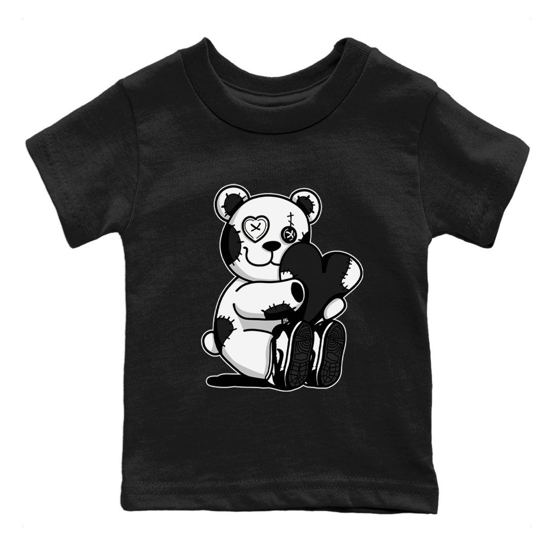 Dunk Panda Sneaker Match Tees Hugging Bear Sneaker Tees Dunk Low Panda Dunks Black White SNRT Sneaker Release Tees Kids and Baby Youth Shirts Black 2