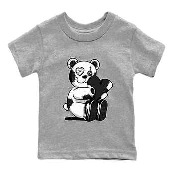 Dunk Panda Sneaker Match Tees Hugging Bear Sneaker Tees Dunk Low Panda Dunks Black White SNRT Sneaker Release Tees Kids and Baby Youth Shirts Heather Grey 2