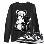 Dunk Panda Sneaker Match Tees Hugging Bear Sneaker Tees Dunk Low Panda Dunks Black White SNRT Sneaker Release Tees Unisex Shirts Black 1