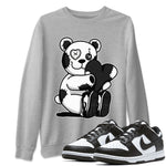 Dunk Panda Sneaker Match Tees Hugging Bear Sneaker Tees Dunk Low Panda Dunks Black White SNRT Sneaker Release Tees Unisex Shirts Heather Grey 1