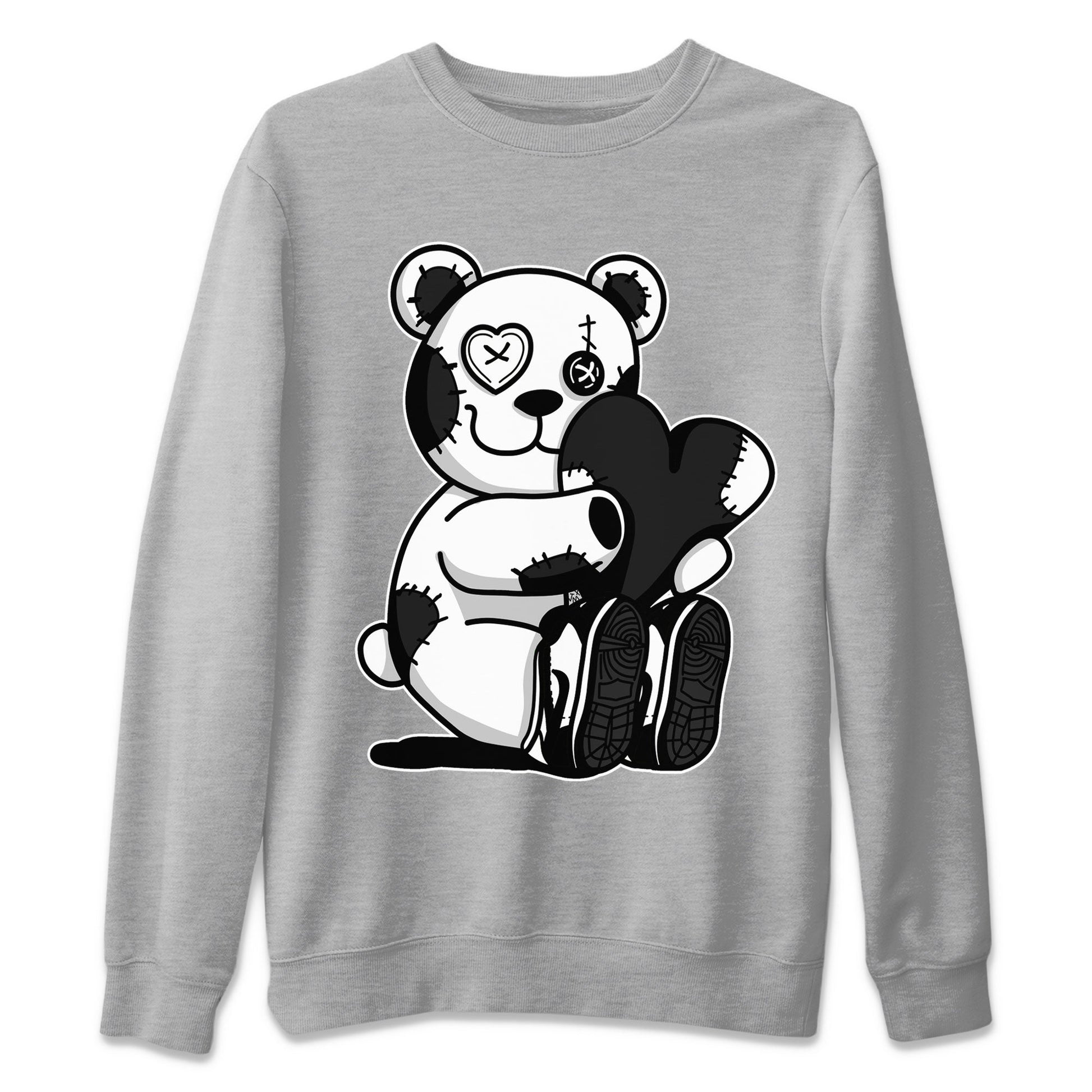 Dunk Panda Sneaker Match Tees Hugging Bear Sneaker Tees Dunk Low Panda Dunks Black White SNRT Sneaker Release Tees Unisex Shirts Heather Grey 2