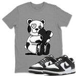 Dunk Panda Sneaker Match Tees Hugging Bear Sneaker Tees Dunk Low Panda Dunks Black White SNRT Sneaker Release Tees Unisex Shirts Heather Grey 1