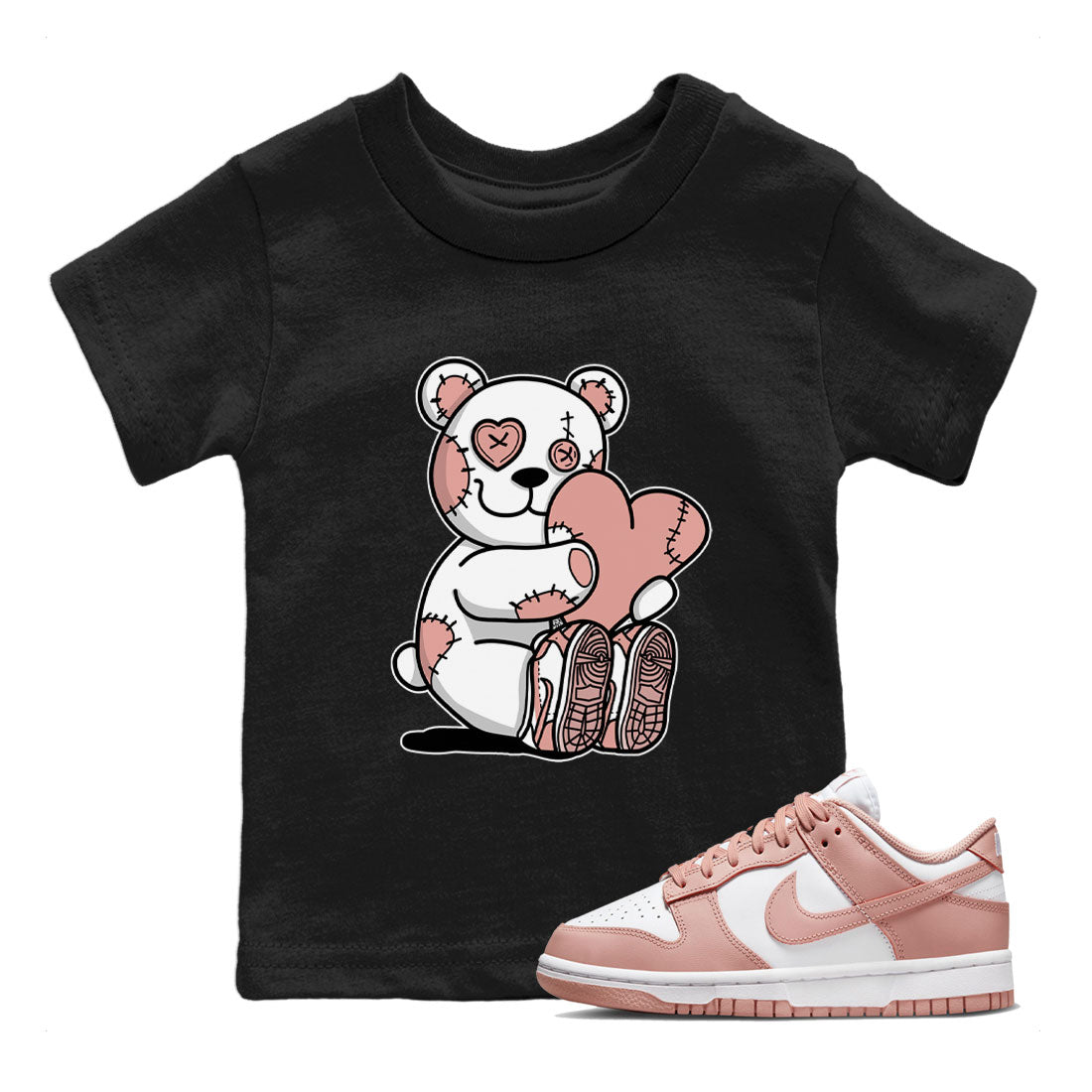 Dunk Low WMNS Rose Whisper shirt to match jordans Hugging Bear sneaker tees Dunk Rose Whisper SNRT Sneaker Release Tees Baby Toddler Kids Black 1 T-Shirt