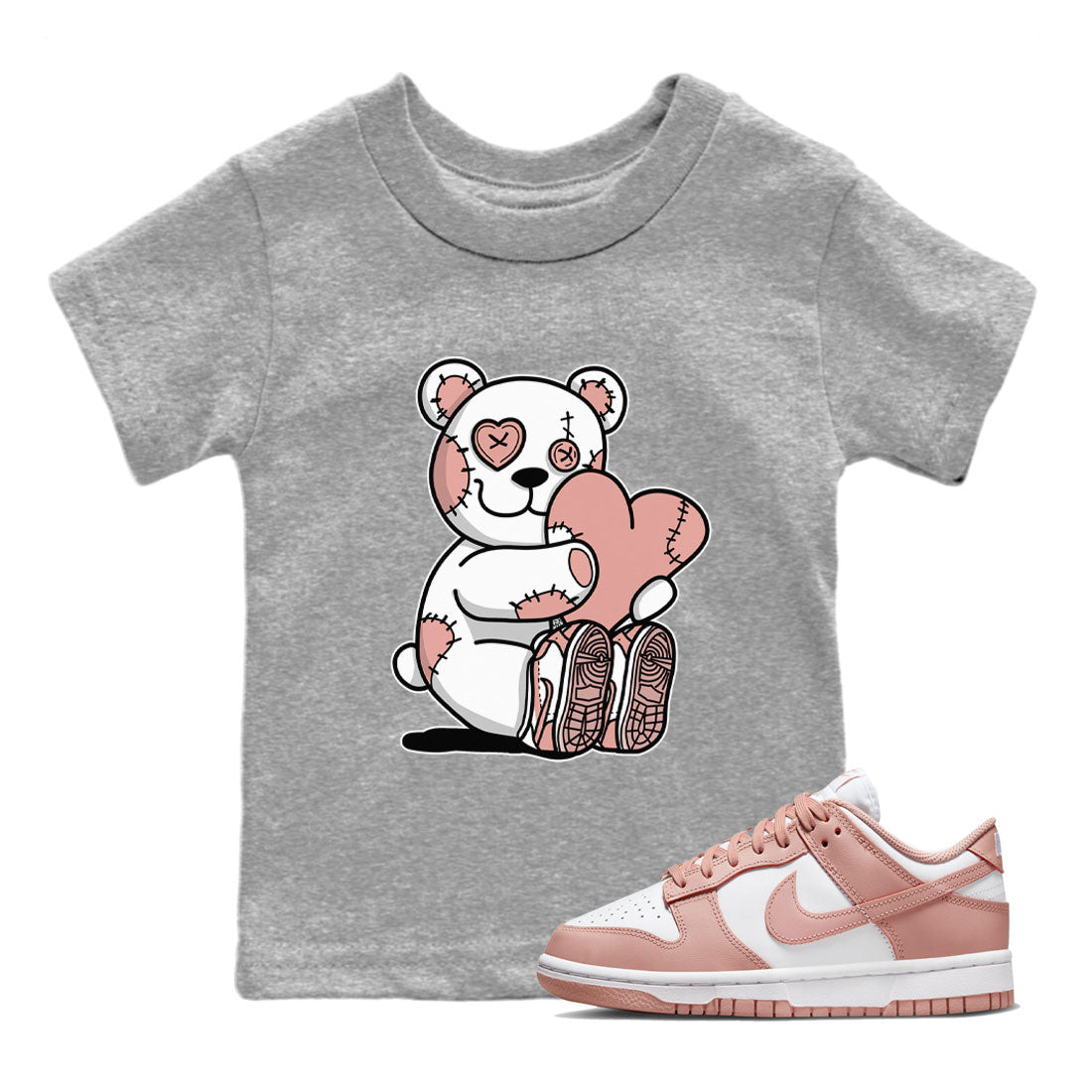 Dunk Low WMNS Rose Whisper shirt to match jordans Hugging Bear sneaker tees Dunk Rose Whisper SNRT Sneaker Release Tees Baby Toddler Kids Heather Grey 1 T-Shirt
