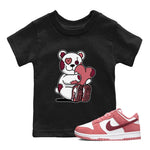 Dunk Valentines Day tees to match jordans Hugging Bear sneaker tees Dunk Valentines Day 2024 SNRT Sneaker Tees Baby Toddler Sneaker Matching Shirt Black 1 T-Shirt